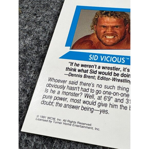 WCW 1991 Sid Vicious Trading Card Set - Picture 5 of 5